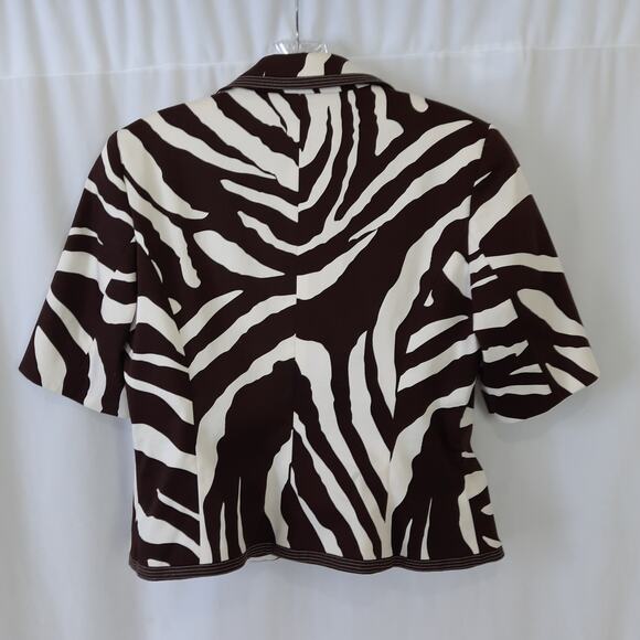 5 For $20.00 Peter Nygard Brown/White Zebra Stripe Blazer Jacket - Picture 2 of 9